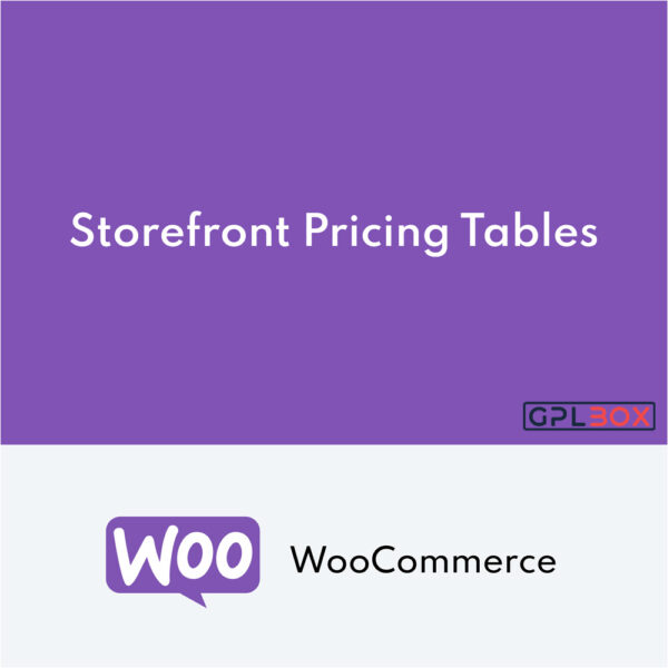 Storefront Pricing Tables Storefront Pricing Tables