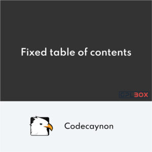 Fixed TOC table of contents for WordPress plugin